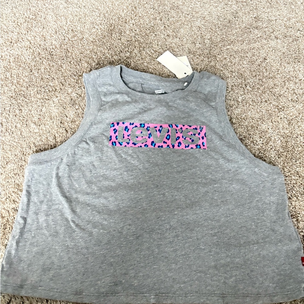 Levi's Gray Tank with Pink Graphic
